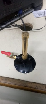 Bunsen Burner Brass Red Handle