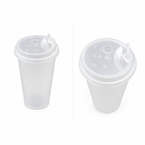 Plastic Glass 500ml with lid 2
