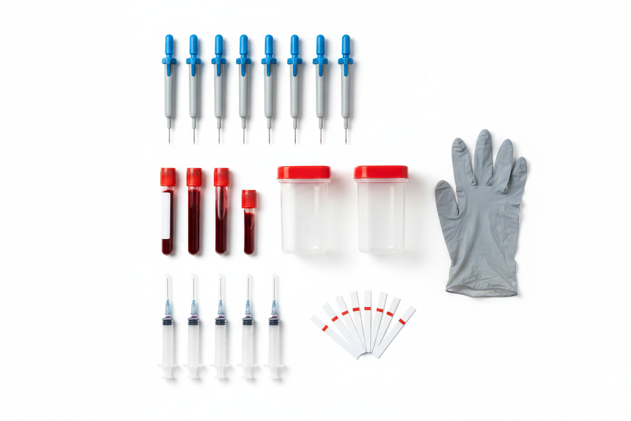 Clean Medical Supplies Flat Lay